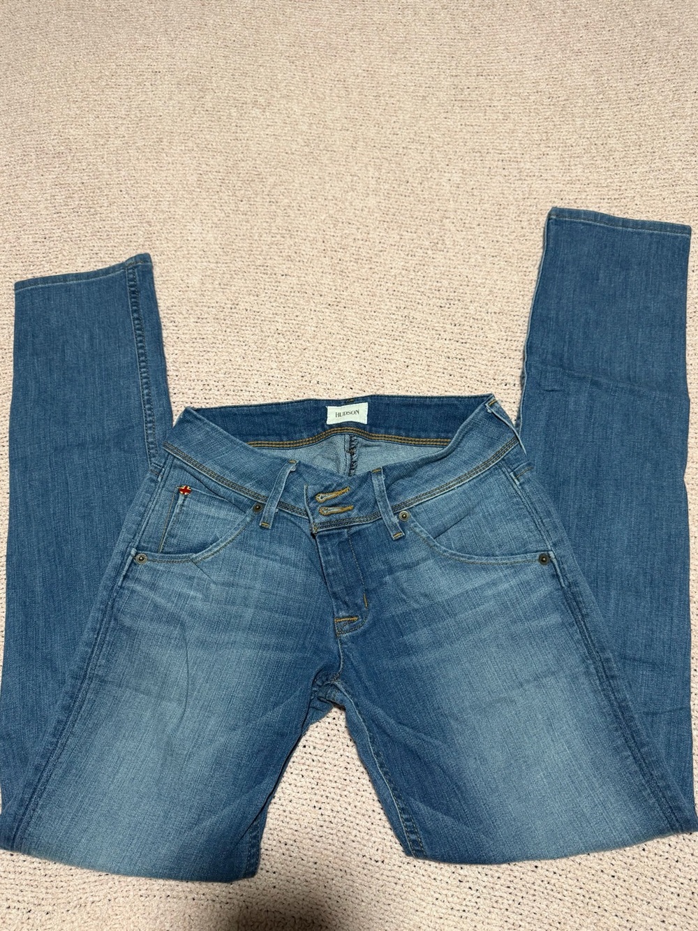 Hudson Jeans Skinny Mid-Blue Stretch Denim